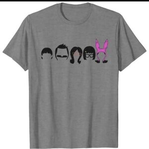 New Bob's Burgers "Belcher's Lineup" Large T-Shirt with Tags Heather Gray